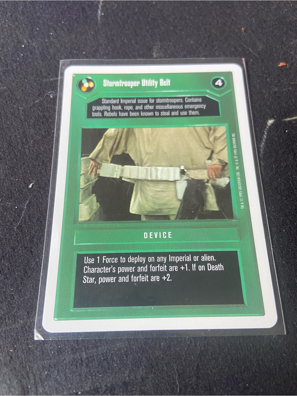 Stormtrooper Utility Belt device card from the 1995 Decipher Star Wars
